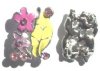 1 17x23mm Pink Floral Rhodium Slider